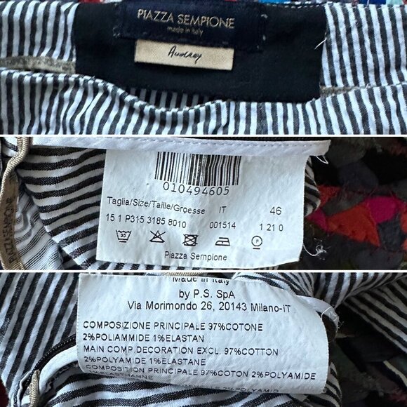 Piazza Sempione Audrey Seersucker Striped Capri Pants Women's Size Large Summer - Picture 16 of 16